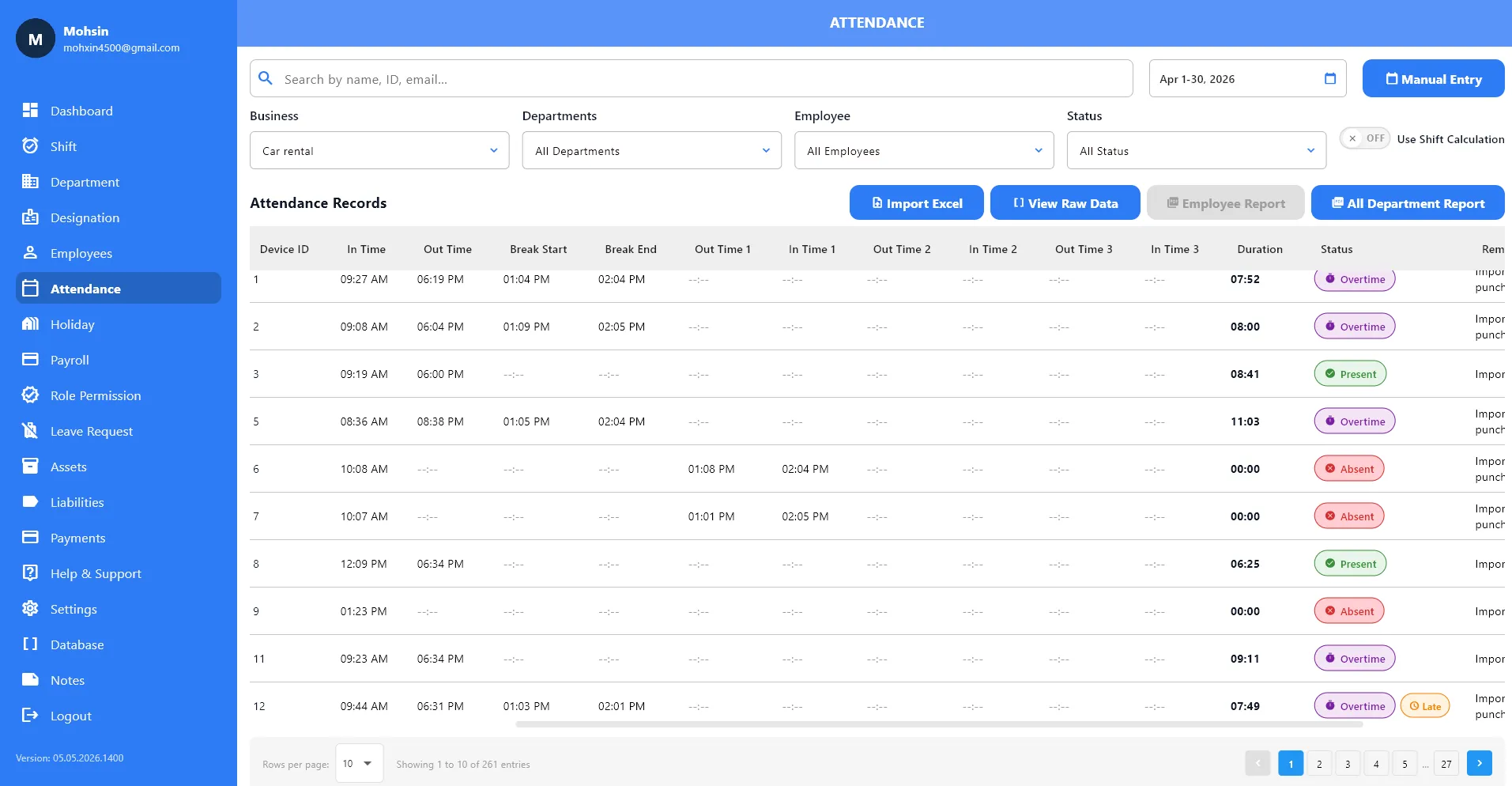 Real-Time Attendance Sync Dashboard