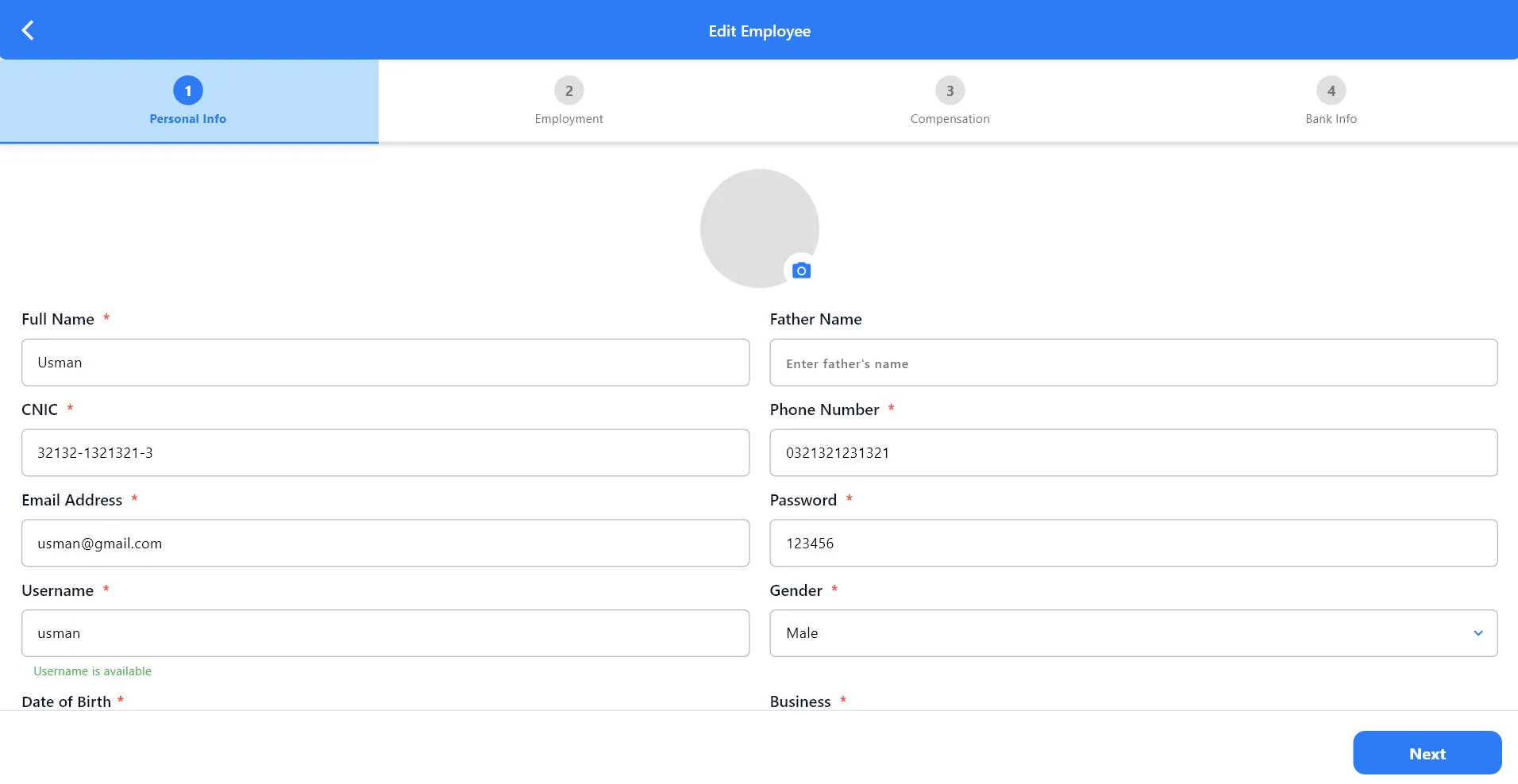 Employee Records Dashboard