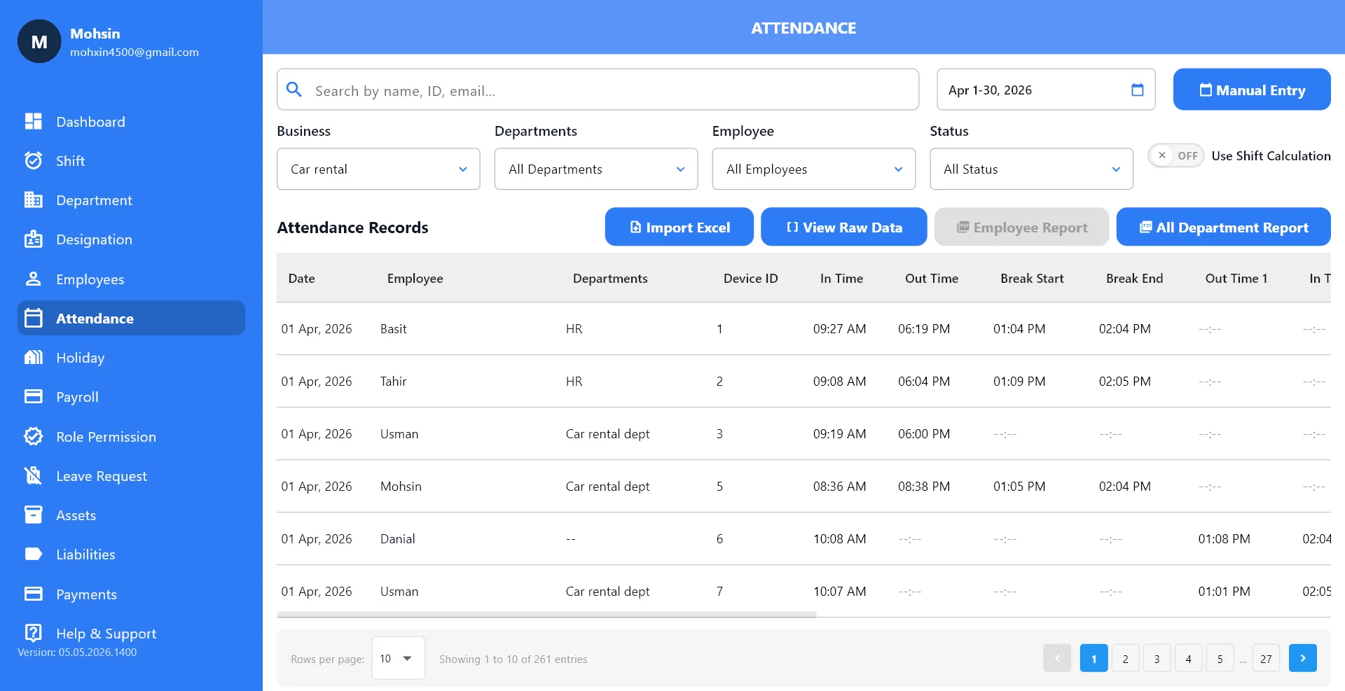 Attendance & Performance Dashboard